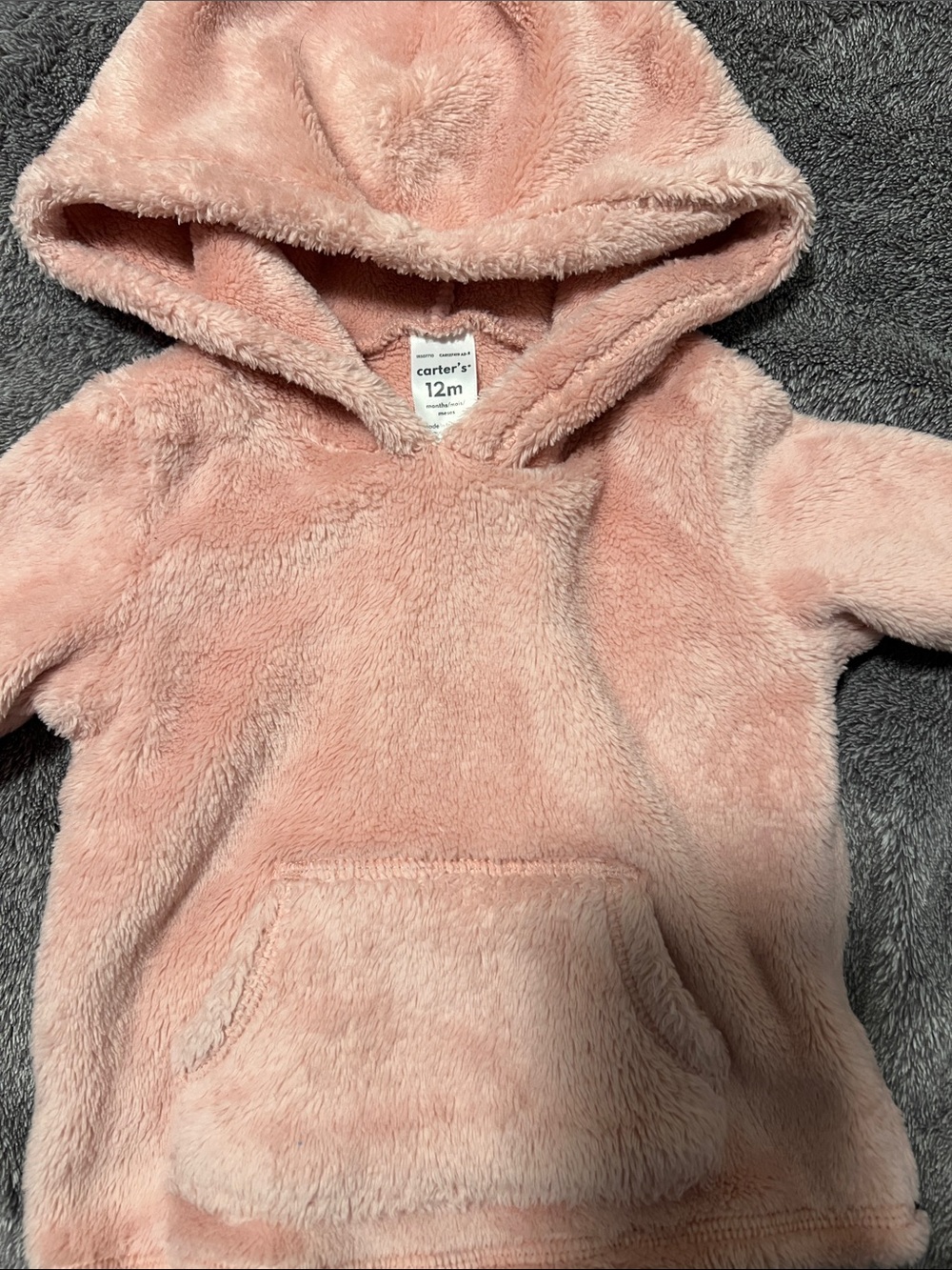 Carter's Plush Hooded Baby Pullover - Blush Pink